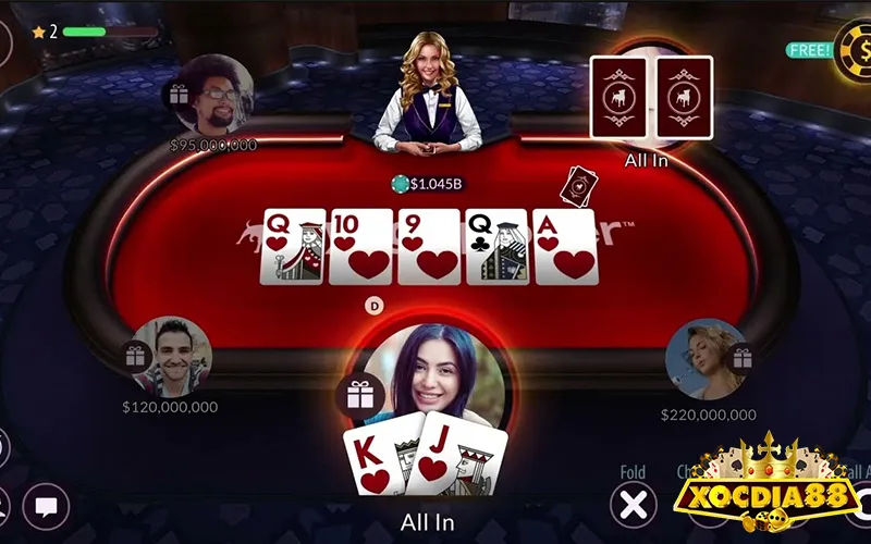 Hướng dẫn cách tính tiền thưởng khi chơi bài Poker XOCDIA88