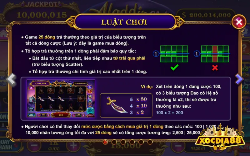 Hướng dẫn cách chơi nổ hũ Thần Đèn XOCDIA88
